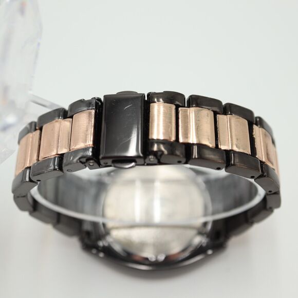 Charming Charlie Womens Two Tone Watch 39mm Black Rose Gold Tone w New Battery - Picture 12 of 14